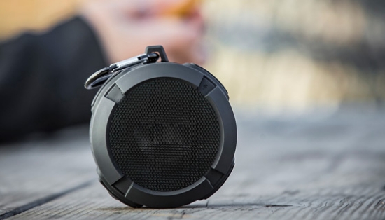 The Rugged-Pro Waterproof Bluetooth speaker is truly submersible, with an IP67 rating. The rating system means this speaker is completely protected from dust and particles, and has been tested with powerful water jets from every angle.
