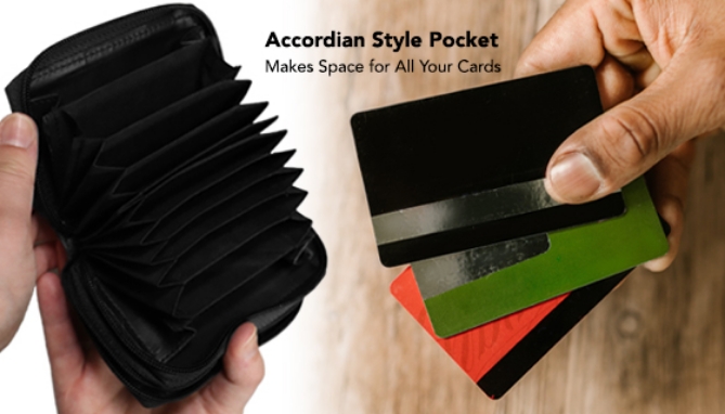 Picture 3 of Zip 'N Go Palm-Sized Wallet w/ RFID Protection