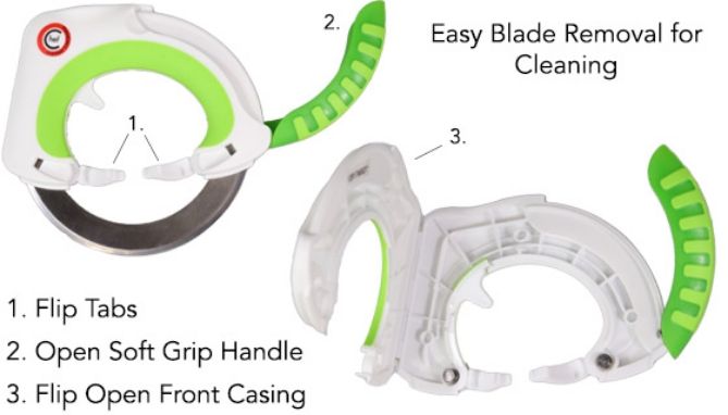 The Rock Chop and Rolling Knife is the fast, easy, and safe way to slice, dice, and chop veggies, fruit, dough, herbs, pizza, and more.