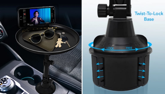 Adjustable Cup-Holder Car Tray