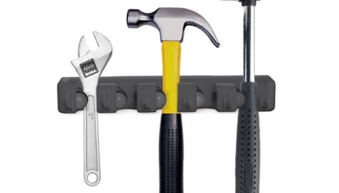 Picture 4 of 5 Slot Wall Mounted Organizer for Brooms, Tools, and More