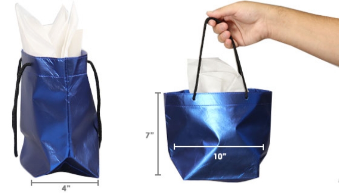 Picture 4 of Large Metallic Gift Bag with Tissue Paper