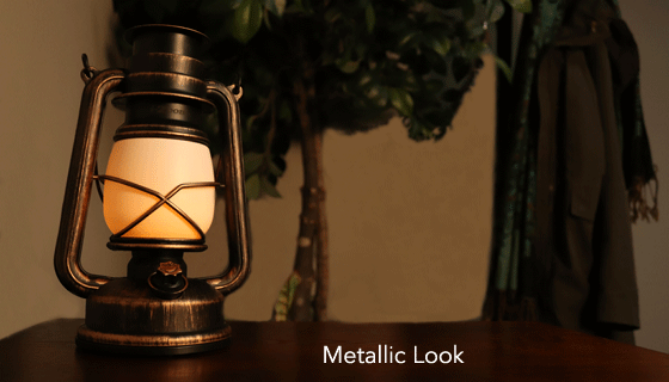 Picture 6 of Vintage Look Hurricane Lantern w/ Gorgeous Realistic Flicker Flame