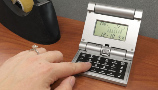 Picture 4 of Flip Open Multi-Function Clock W/ Calculator