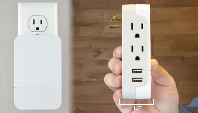 Your home may have outlets all over, but are they accessible? Pushing a couch or piece of furniture up against the wall often hides them or creates awkward gaps. This GE surge protector not only has a slim profile that barely takes up any room, but the outlets are all on the side making it easy to access. This also prevents bent cords that could weaken over time.