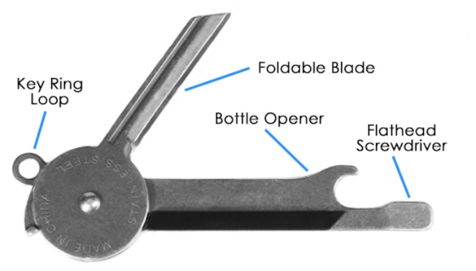 3-in-1 Key Knife Multitool