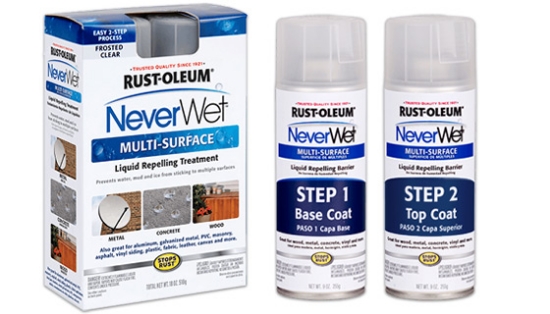 Prevent moisture, corrosion, and water damage to nearly every kind of surface with the Rust-Oleum NeverWet Liquid Repelling Treatment.