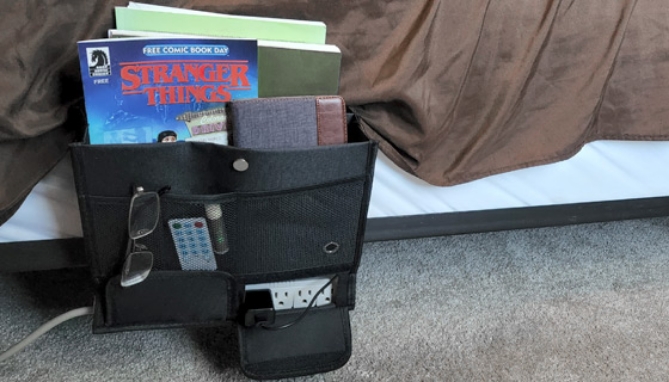 Get rid of cluttered bedside tables and make more space in your bedroom with the Bedside Storage Organizer.