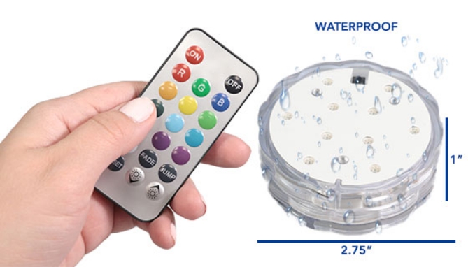 Picture 6 of 4-Pack Waterproof Color-Changing LED Lights with Remote Control