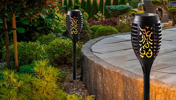 Picture 6 of Dancing Flame Tiki Torch (Solar Powered) 6-Pack