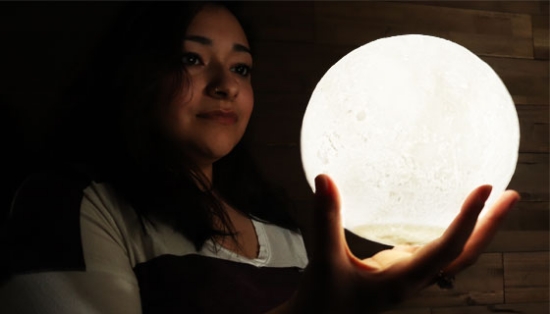 Illuminate your imagination and add a tasteful accent to any room in your home with the LED Moon Lamp, featuring realistic detailing and 3 colored light modes!