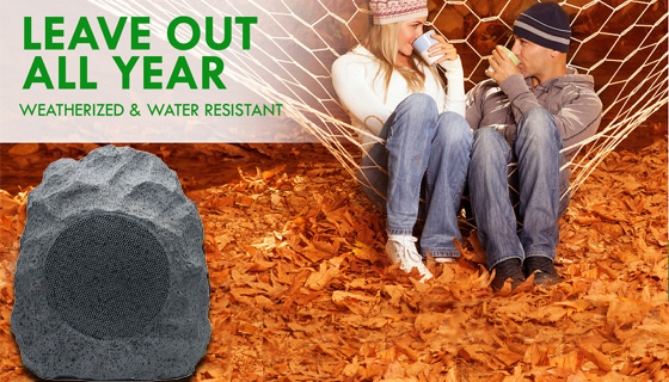 The Natural Rock Outdoor Wireless Speaker gives you powerful and dynamic sound that will fill your backyard or outdoor area with all the party sounds you need.
