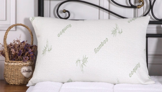 Quilted Bamboo Queen Pillow - w/ Individual Pieces of Memory Foam Filling