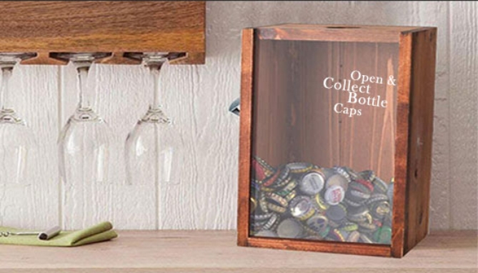 Picture 4 of Rustic Wooden Bottle Opener and Cap Collector