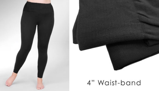 Black Fleece-lined Leggings for a Warm Cozy Slimming Fit