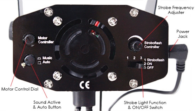 The Laser Star Projector is the sure fire way to get the party started! This powerful projector features red and green lasers that change shape, spin, move and strobe. There's even a setting where the lasers will flash to the beat of whatever music is playing!