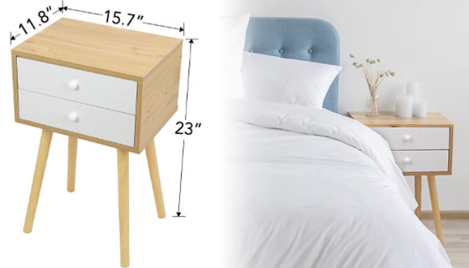 Picture 4 of Set of 2  Side Tables (2 Drawers)  - Great for Bedrooms, Family Rooms and more