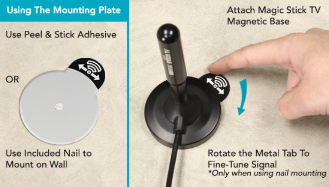 The New Magic Stick HDTV Antenna with Booster Plate