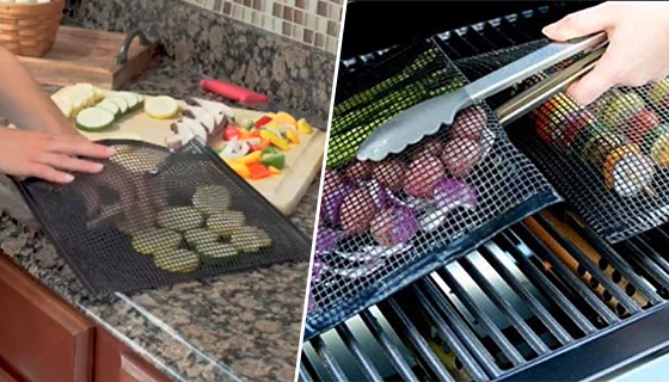 Picture 4 of Oven and Grill Mesh Bags: Reusable 2pk BBQ Pouches