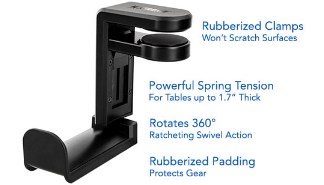 Picture 4 of Swiveling Headphone Mount Desk Clamp