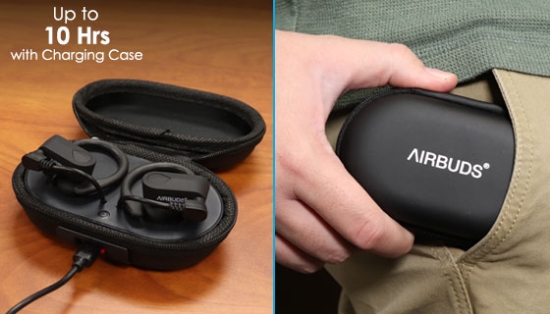 Airbuds are true wireless earbuds take full advantage of BLUETOOTH<sup>&reg;</sup> technology to deliver a quality music to each ear, without any wires!