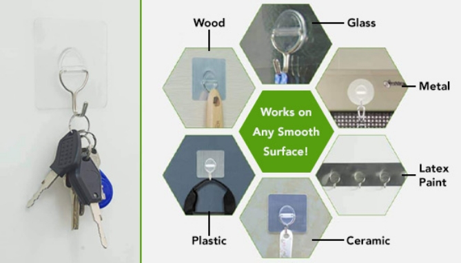 Picture 5 of Cell Gel Mounts Strong Hold Reusable Wall Hooks - Set of 6