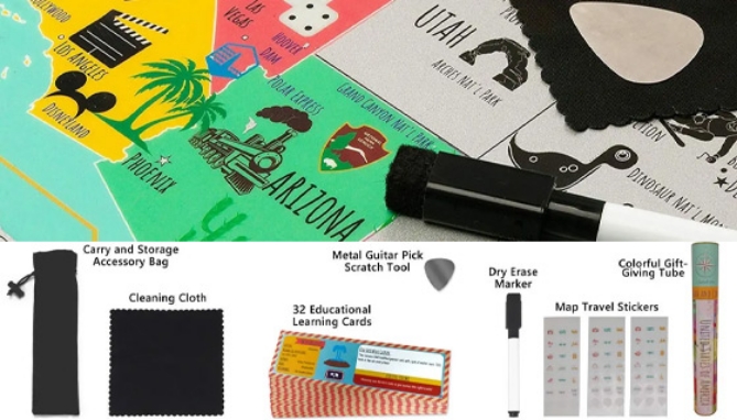 Scratch-Off U.S. Map Kit