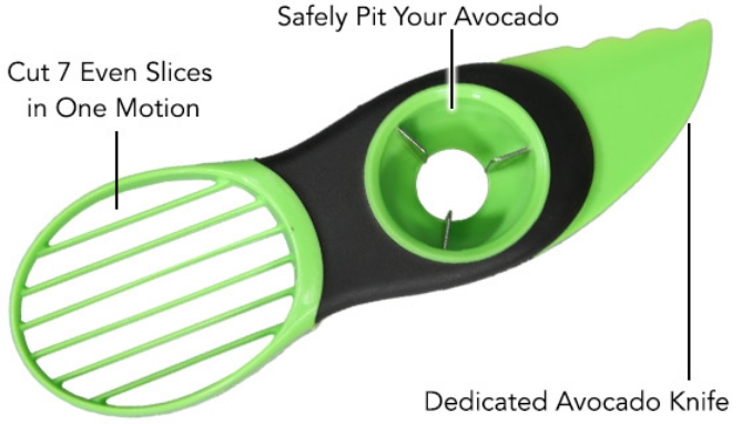 3-in-1 Avocado Tool: Split, Pit, and Slice!