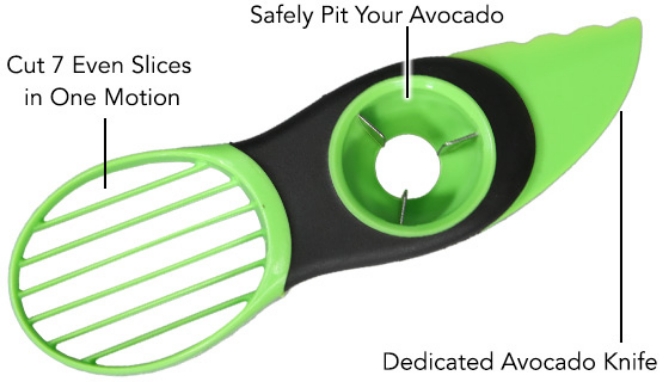 Picture 5 of 3-in-1 Avocado Tool: Split, Pit, and Slice!