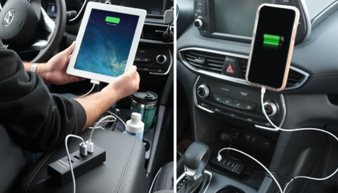 Picture 4 of 6-Port USB Car Charger - Extends Power to Back Seat