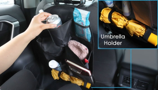This Back Seat Organizer is a great way to keep all those auto essentials organized and within reach. No more clutter on the floor of your car or digging around for your important items..