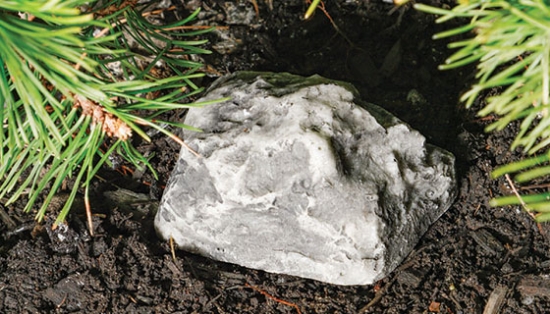Not just an appealing garden statue, this rock cleverly conceals a secret spot to hide your spare key!