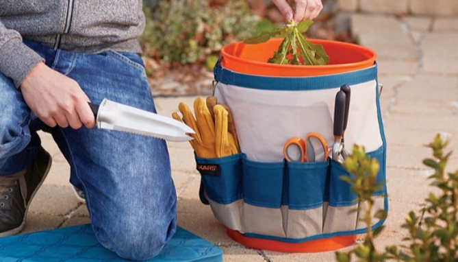 Whether you're gardening, cleaning, or doing small home repairs, a good bucket is one of the most useful accessories you can have. The NEXT most useful accessory is the <strong>Essential Bucket Caddy Organizer</strong>. It's a like tool belt for your bucket.
