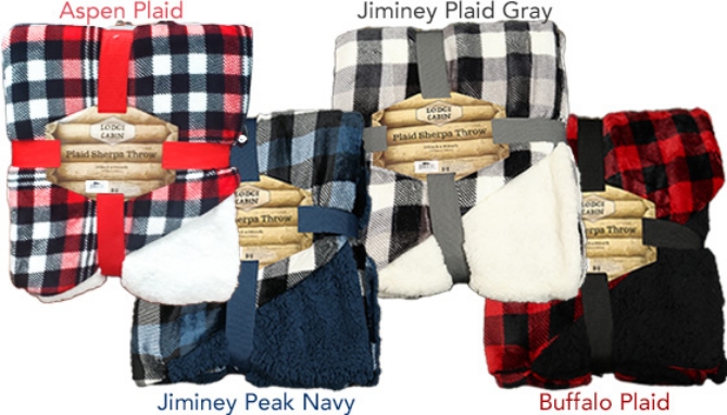 Picture 4 of Lodge Cabin Plush Sherpa Fleece Throw