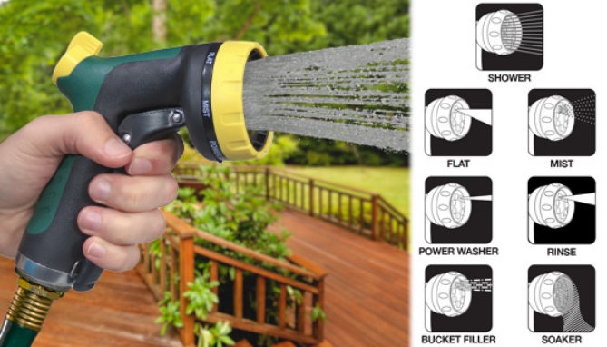 Leak Proof, 7-Pattern Garden Hose Nozzle