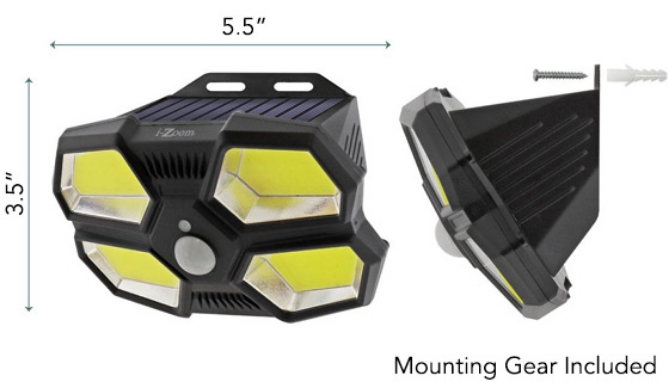 Picture 4 of 750 Lumen Solar Quad Beam Motion Light