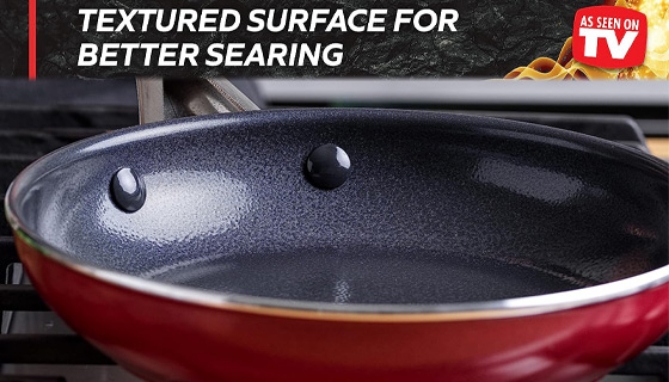 Picture 4 of 5-pc Red Volcano Cookware Set includes FREE Bamboo Utensils