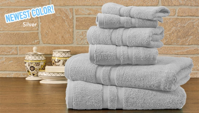 6 Pc Zero Twist Egyptian Cotton Towel Set