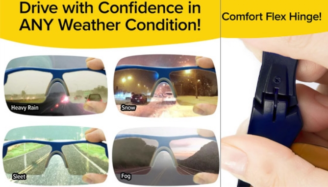 Picture 3 of BattleVision Storm and Night Vision Glasses 2pk - The Ultimate Bad Weather Driving Glasses