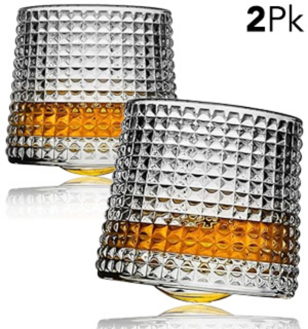 Picture 1 of Set of Two Spinning Whiskey Glasses