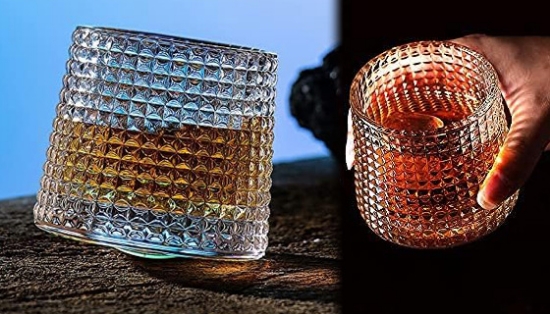 Set of Two Spinning Whiskey Glasses
