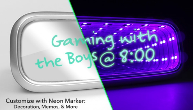 Picture 2 of Cypher Blacklight Infinity Bluetooth Speaker with Neon Message Board