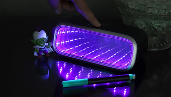 Picture 3 of Cypher Blacklight Infinity Bluetooth Speaker with Neon Message Board