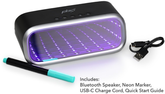 Picture 4 of Cypher Blacklight Infinity Bluetooth Speaker with Neon Message Board