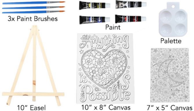 Picture 3 of 11-Piece Deluxe Easel and Painting Set