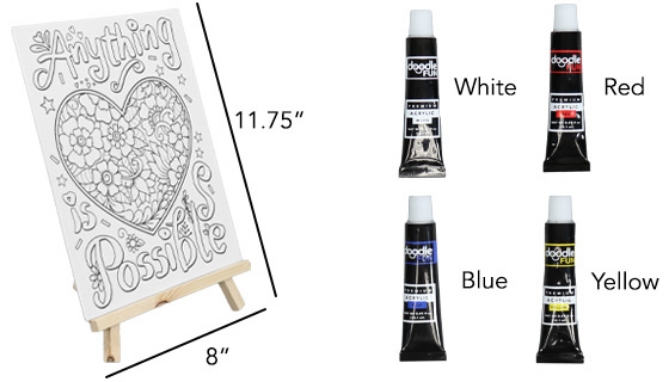 Picture 4 of 11-Piece Deluxe Easel and Painting Set