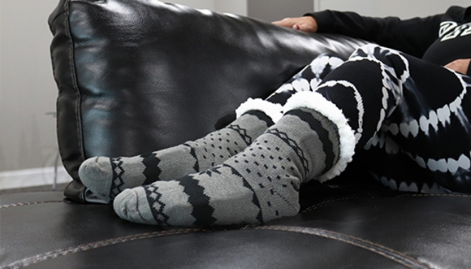 Picture 2 of Sherpa Lined Slipper Socks - So Soft and Warm