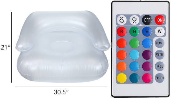 LED Inflatable Lounge Chair with Remote - PulseTV