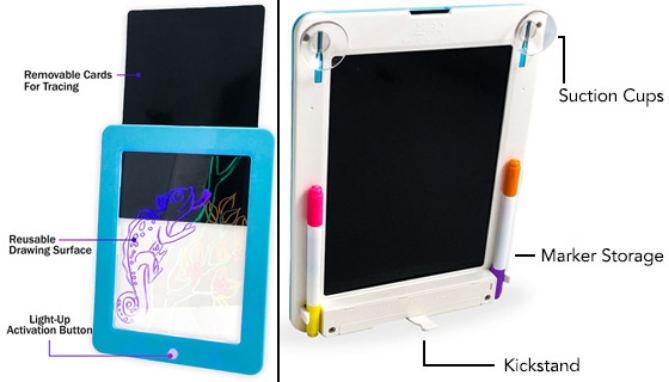 Picture 2 of Neon LED Glow Drawing Board with Markers