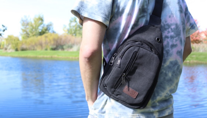 Picture 3 of Unisex Canvas Crossbody Sling Bag for Travel, Day Trips, and Commuting